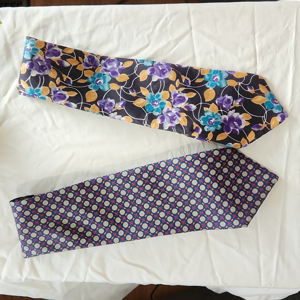 Vintage silk ties by Oakton, set of 2
